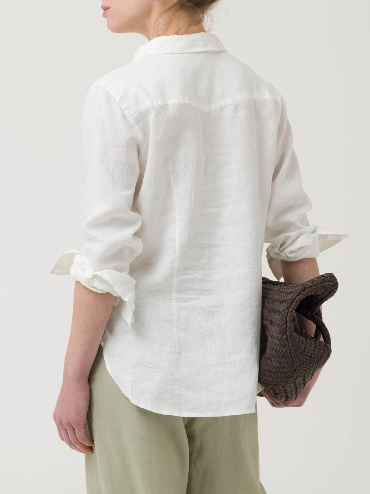 Camisa de Lino Orgánico M/L M Lirio Blanco Prim25 Mujer 5