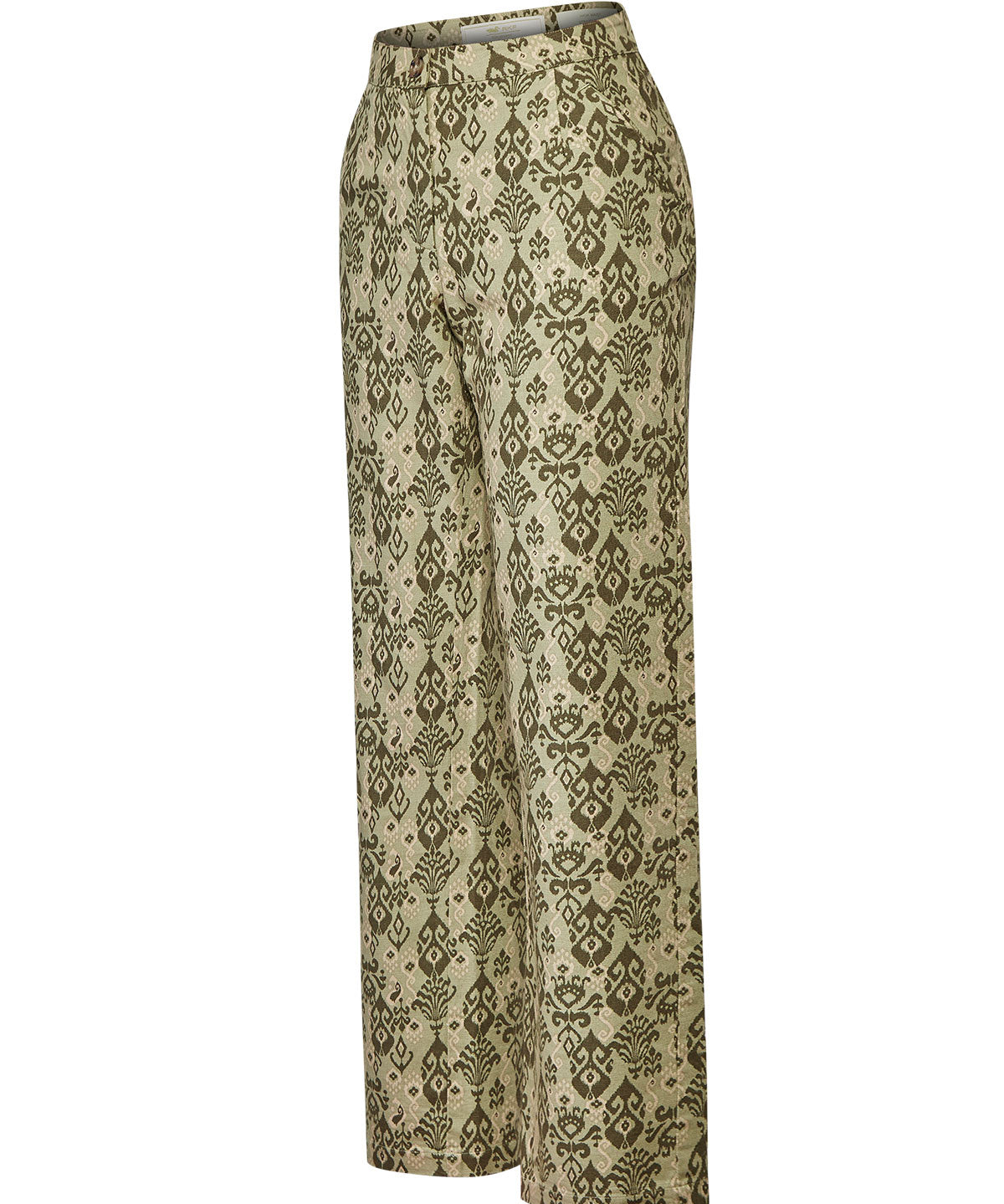 Pantalón Estampado M Caspio Lino Multicolor Olive Mujer 1