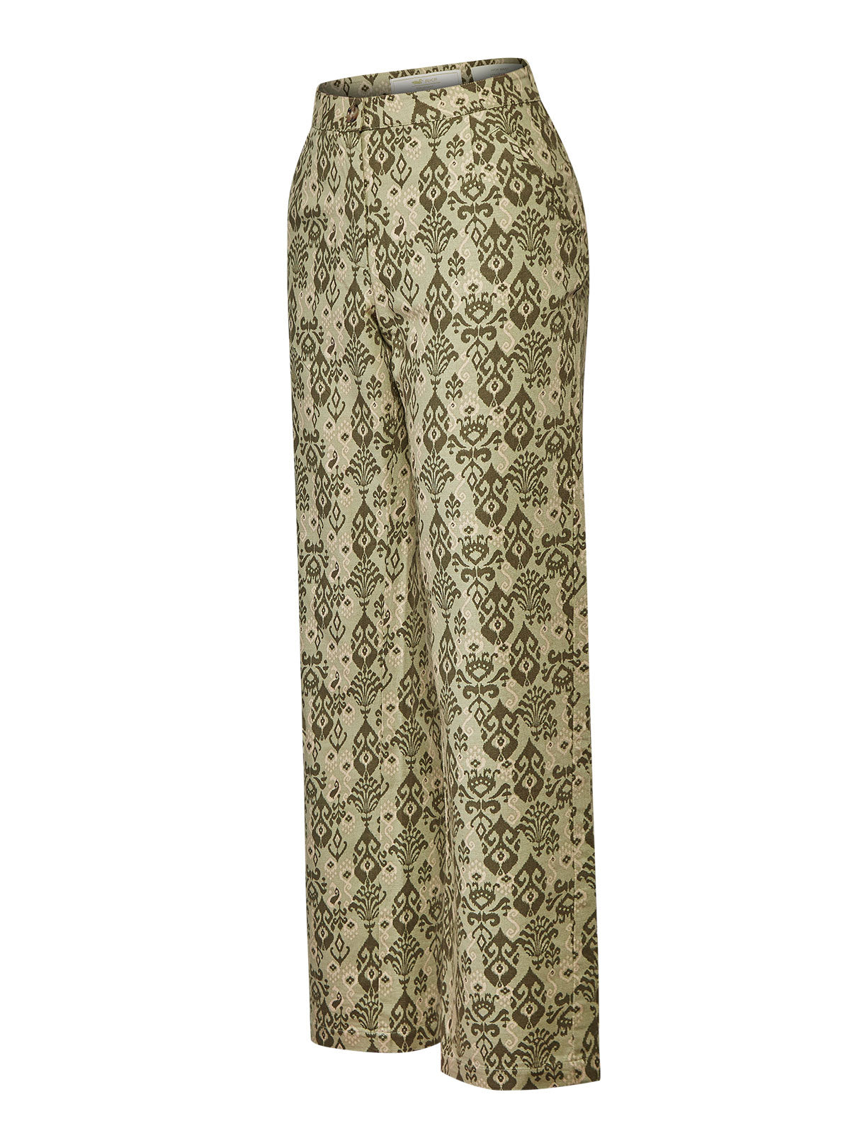 Pantalón Estampado M Caspio Lino Multicolor Olive Mujer 1