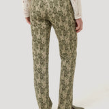 Pantalón Estampado M Caspio Lino Multicolor Olive Mujer 5