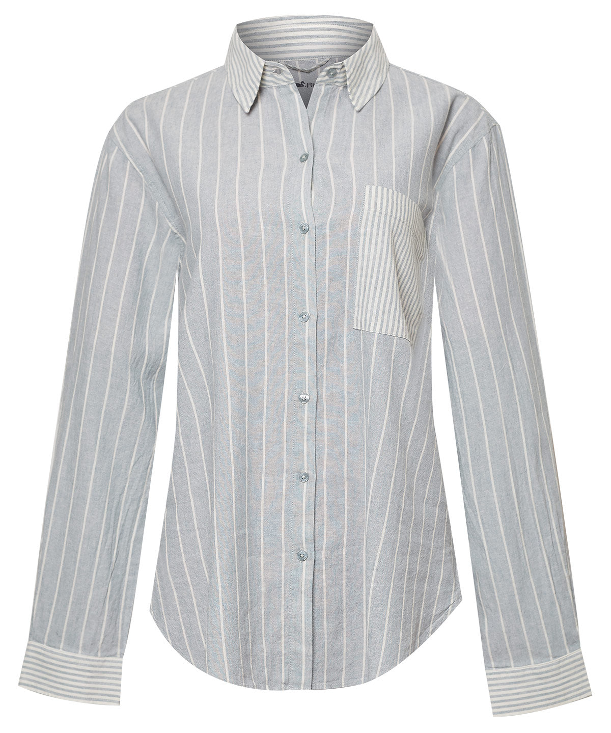 Camisa de Lino Orgánico M/L M Lines Azul Oxford Mujer 1