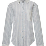 Camisa de Lino Orgánico M/L M Lines Azul Oxford Mujer 1