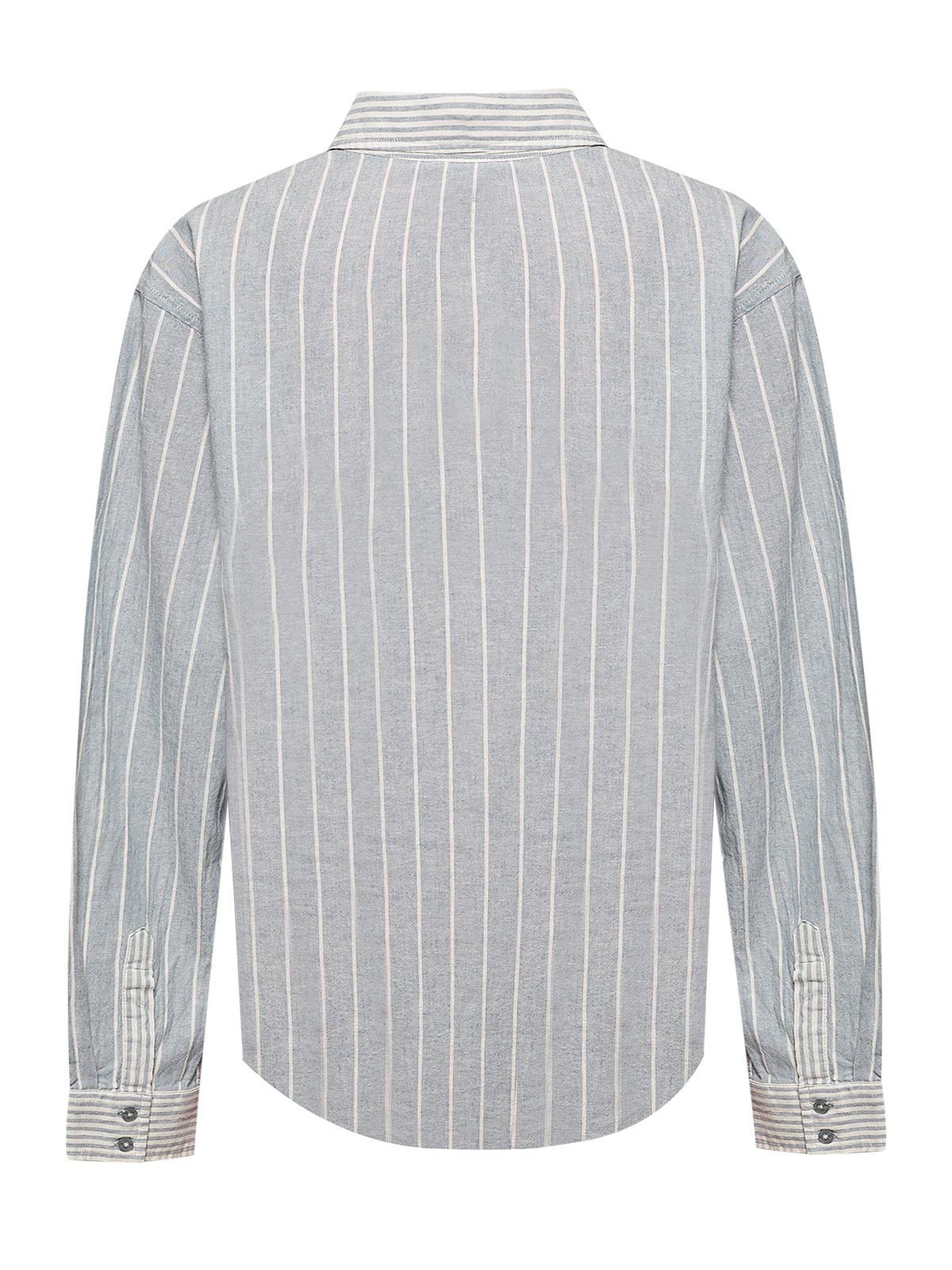 Camisa de Lino Orgánico M/L M Lines Azul Oxford Mujer 2