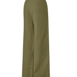 Pantalón M Danubio Lino Dark Olive Mujer 2
