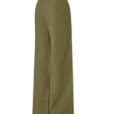 Pantalón M Danubio Lino Dark Olive Mujer 2