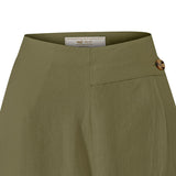 Pantalón M Danubio Lino Dark Olive Mujer 3