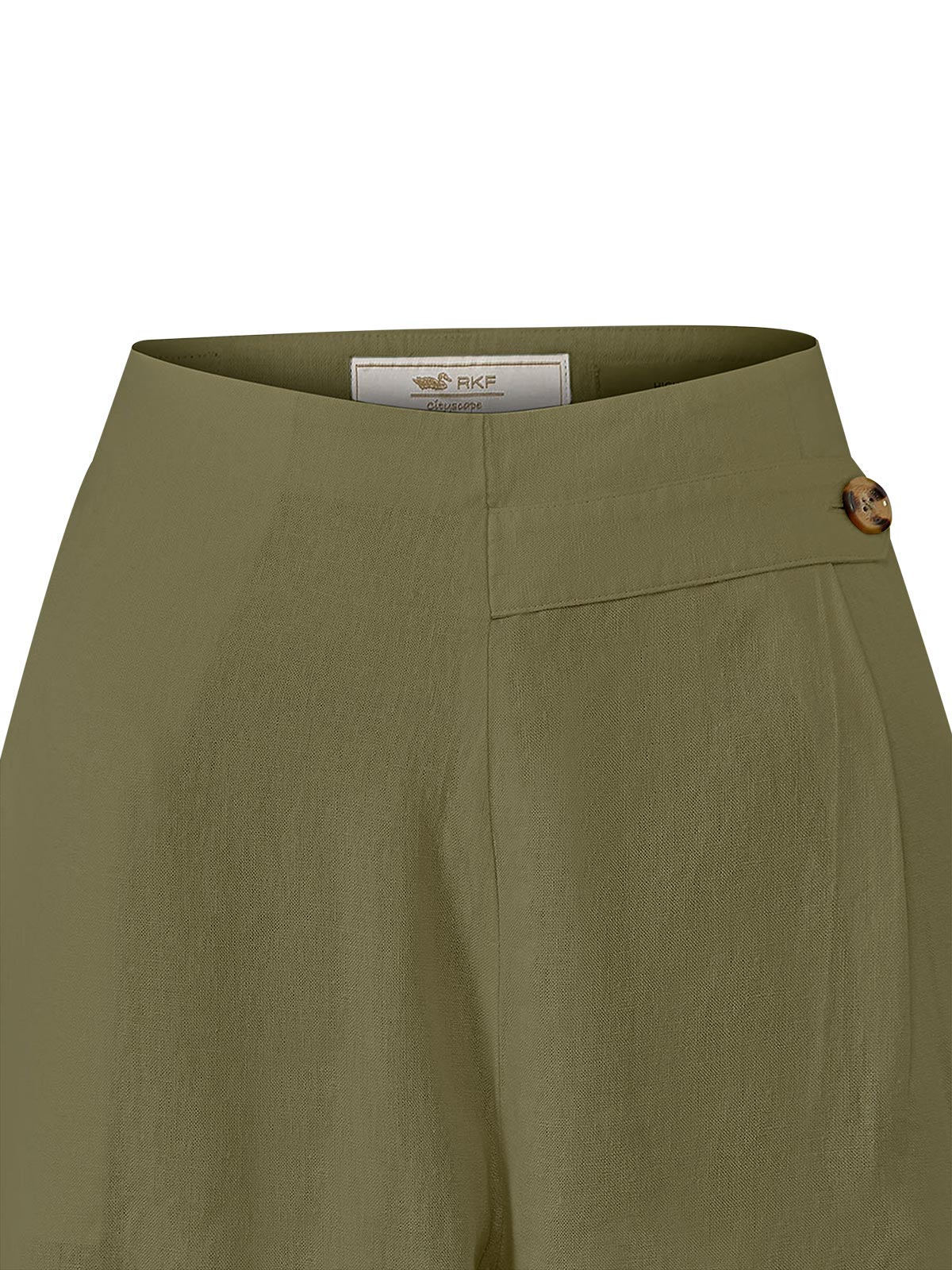 Pantalón M Danubio Lino Dark Olive Mujer 3