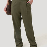 Pantalón M Danubio Lino Dark Olive Mujer 4