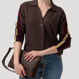 Cardigan M Angelonia Café Mujer 4