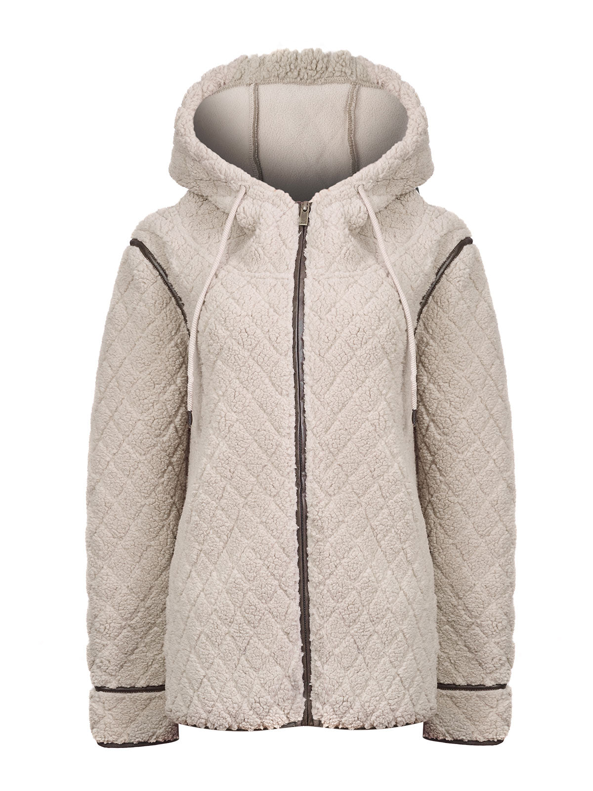 Saco Fleece F/Z M Pilosis Beige Mujer 1