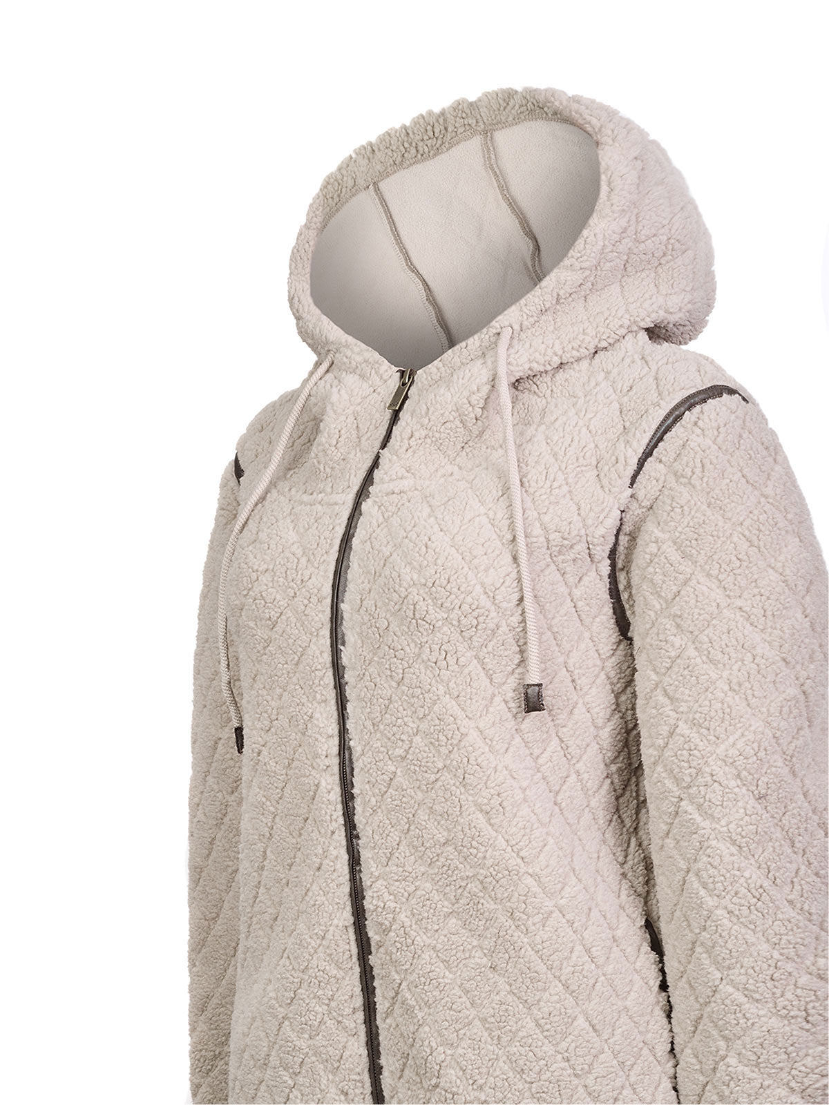 Saco Fleece F/Z M Pilosis Beige Mujer 3