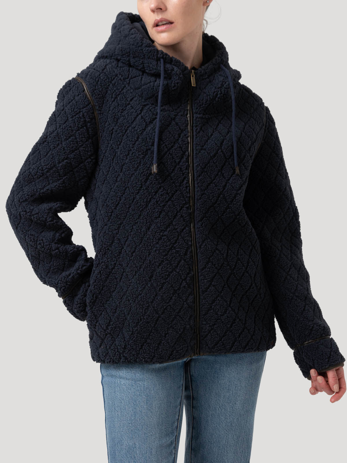 Saco Fleece F/Z M Pilosis Azul Mujer 4