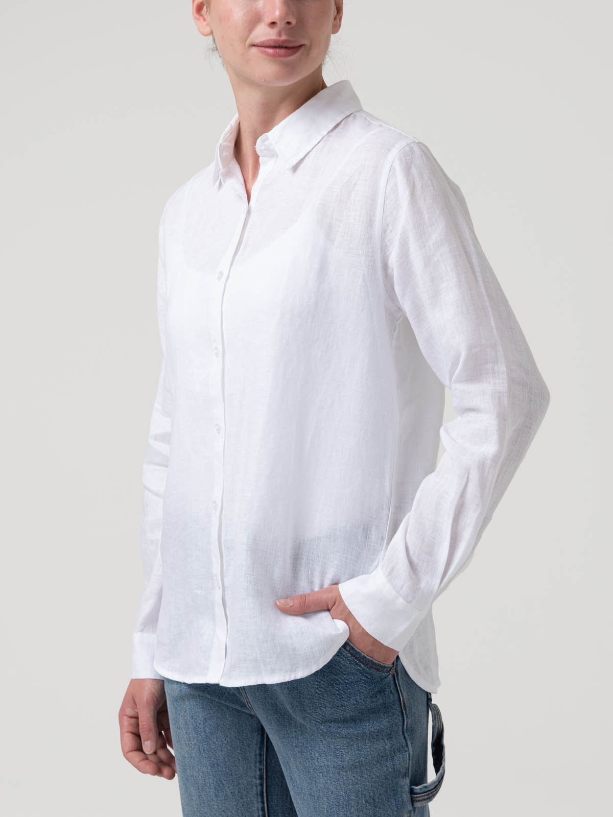 Camisa de Lino Orgánico M/L M Lirio White Mujer 4