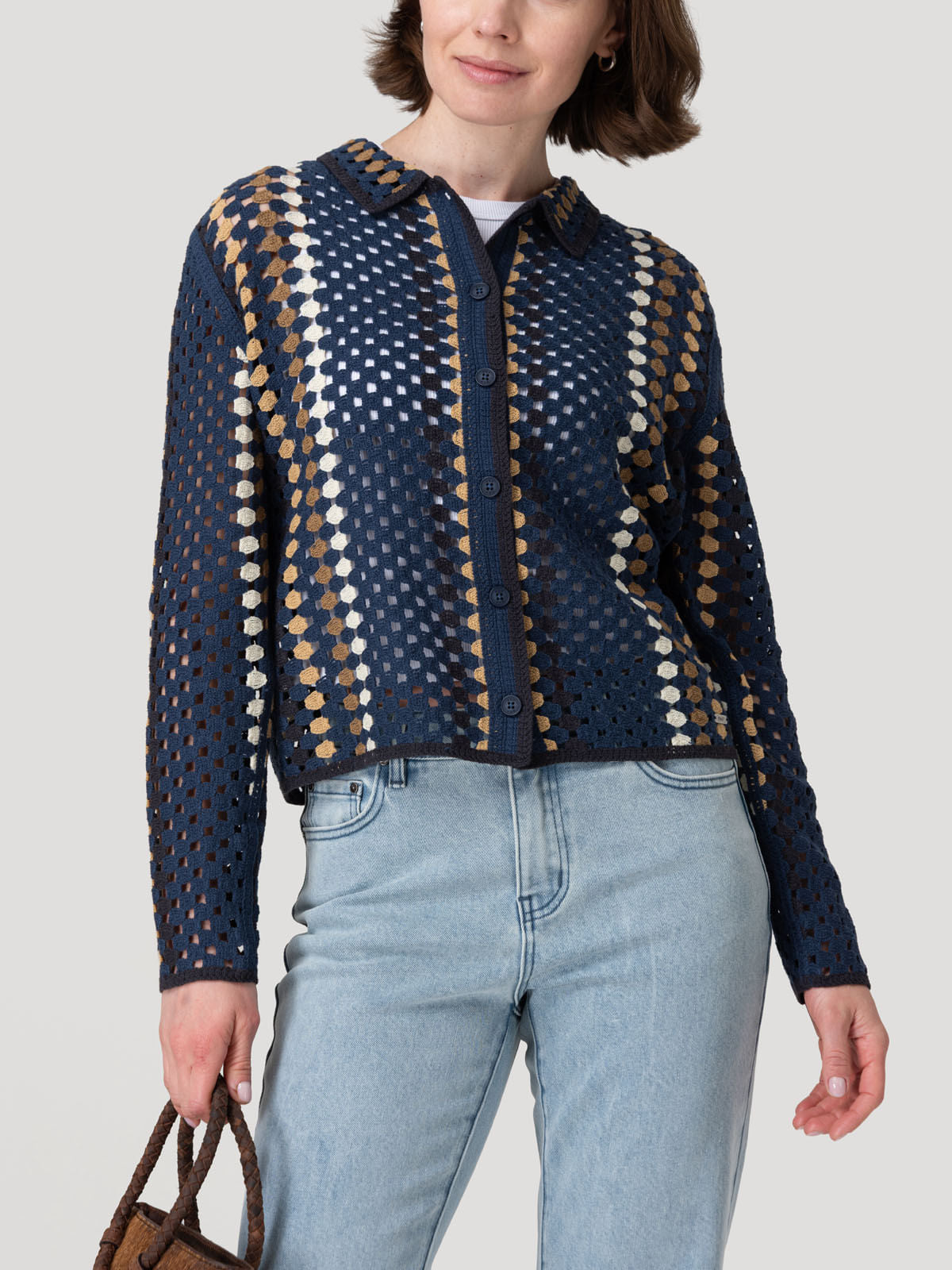 Cardigan M Barely Navy Mujer 4