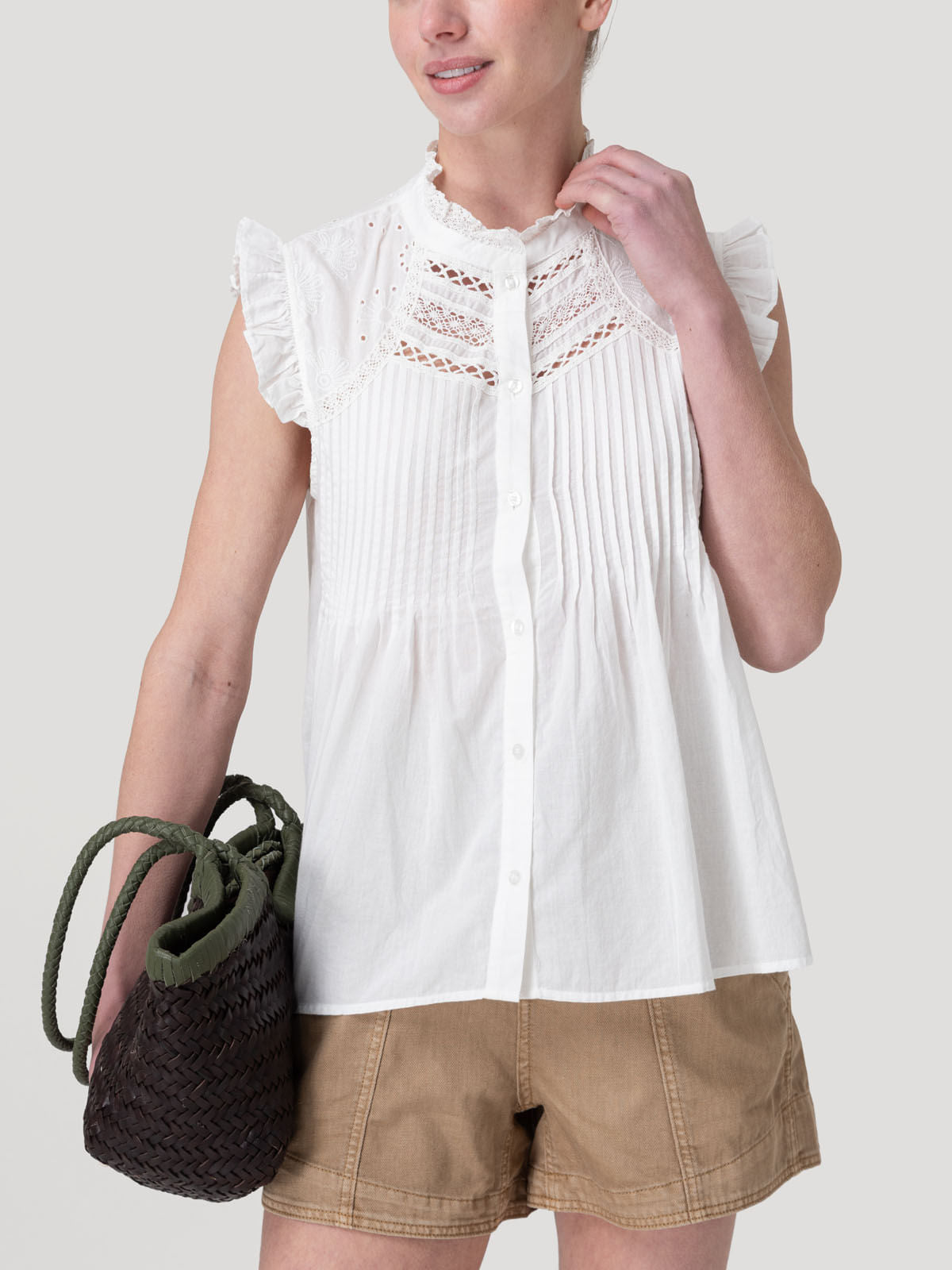 Blusa sin mangas M Amaui Blanc Mujer 4