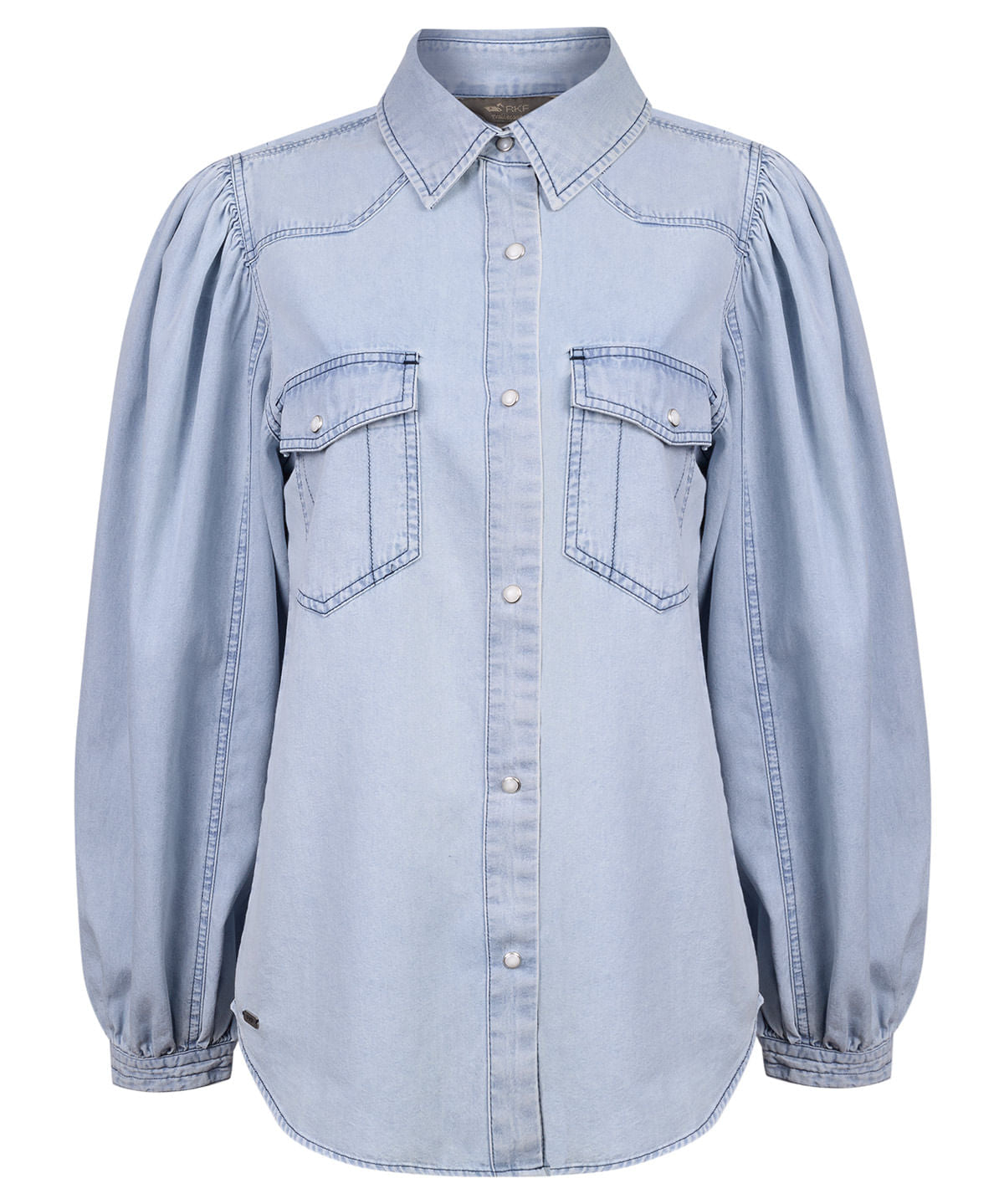 Camisa M/L M Hibisco Light Denim Mujer 1