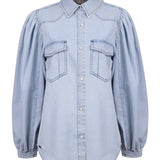 Camisa M/L M Hibisco Light Denim Mujer 1