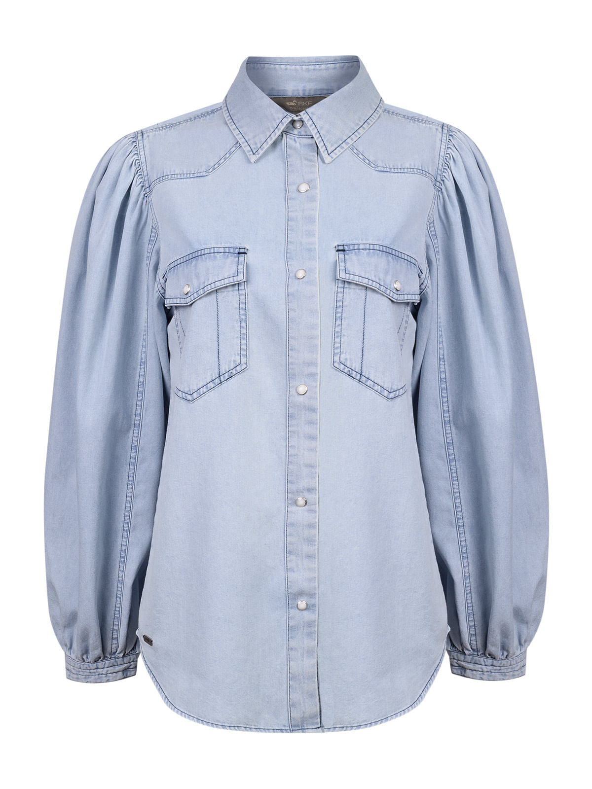Camisa M/L M Hibisco Light Denim Mujer 1