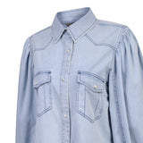 Camisa M/L M Hibisco Light Denim Mujer 3