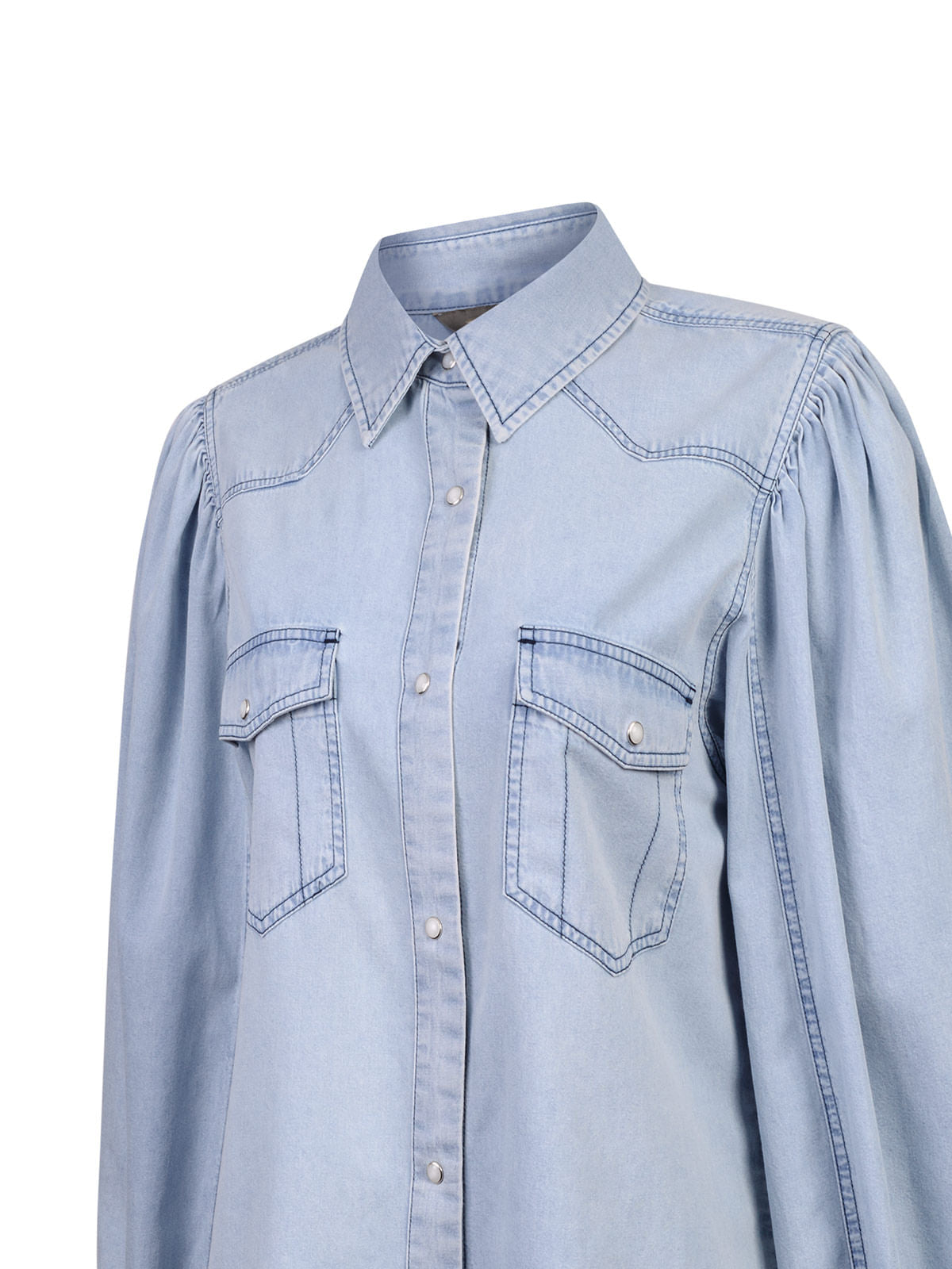 Camisa M/L M Hibisco Light Denim Mujer 3
