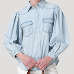 Camisa M/L M Hibisco Light Denim Mujer 4