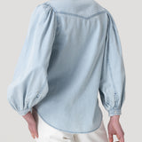 Camisa M/L M Hibisco Light Denim Mujer 5