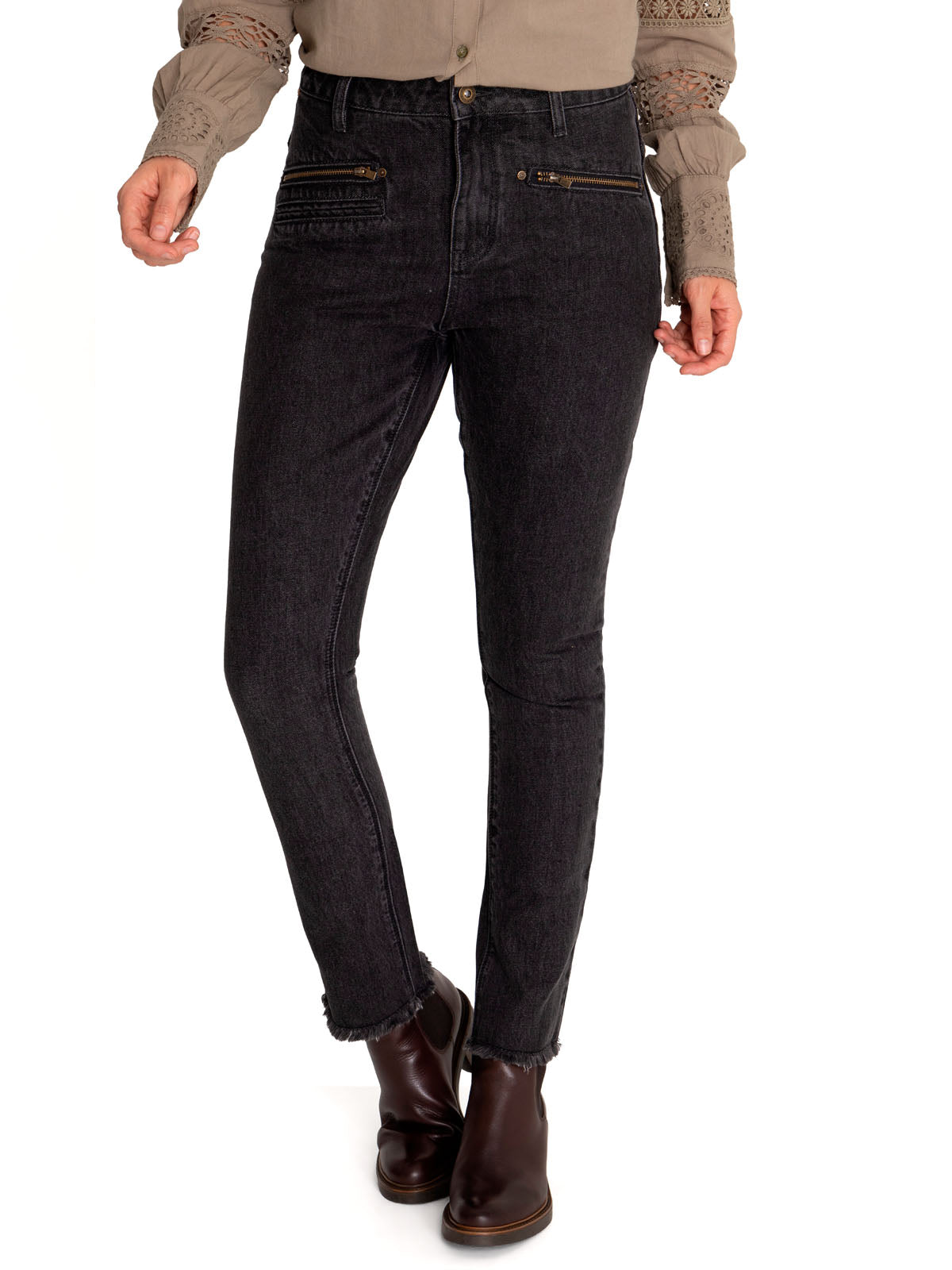 Jeans M Leman Skinny Dark Grey Mujer 4
