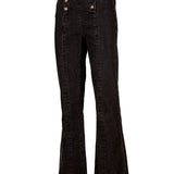 Jeans M Menta Botones Flare Dark Grey Mujer 1