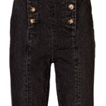 Jeans M Menta Botones Flare Dark Grey Mujer 3