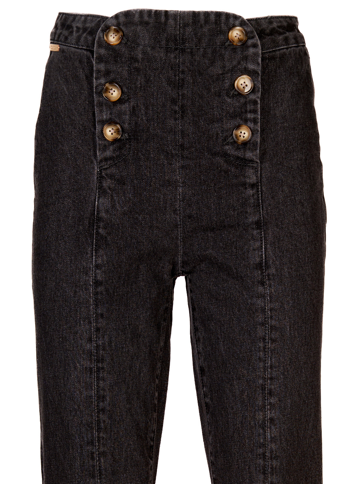 Jeans M Menta Botones Flare Dark Grey Mujer 3