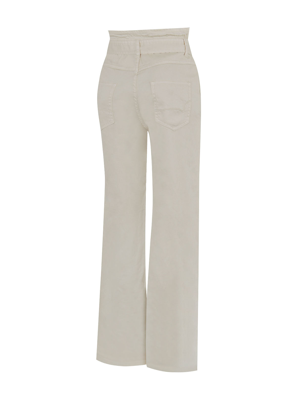Jeans M Oreon Straight Paperbag Cinturón Crudo Mujer 2