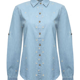 Camisa M/L M Snowflex Azul Light Denim Mujer 1
