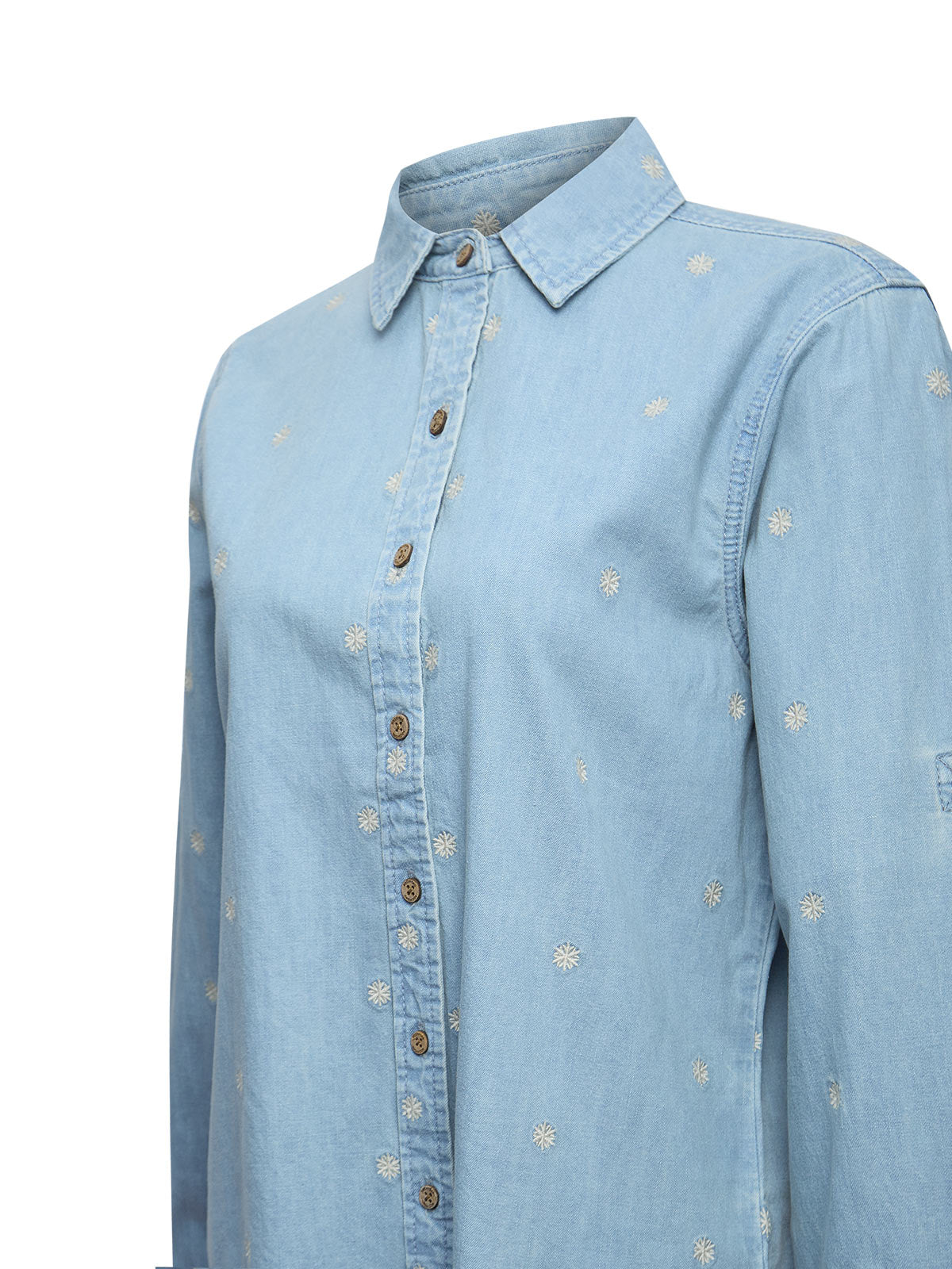 Camisa M/L M Snowflex Azul Light Denim Mujer 3
