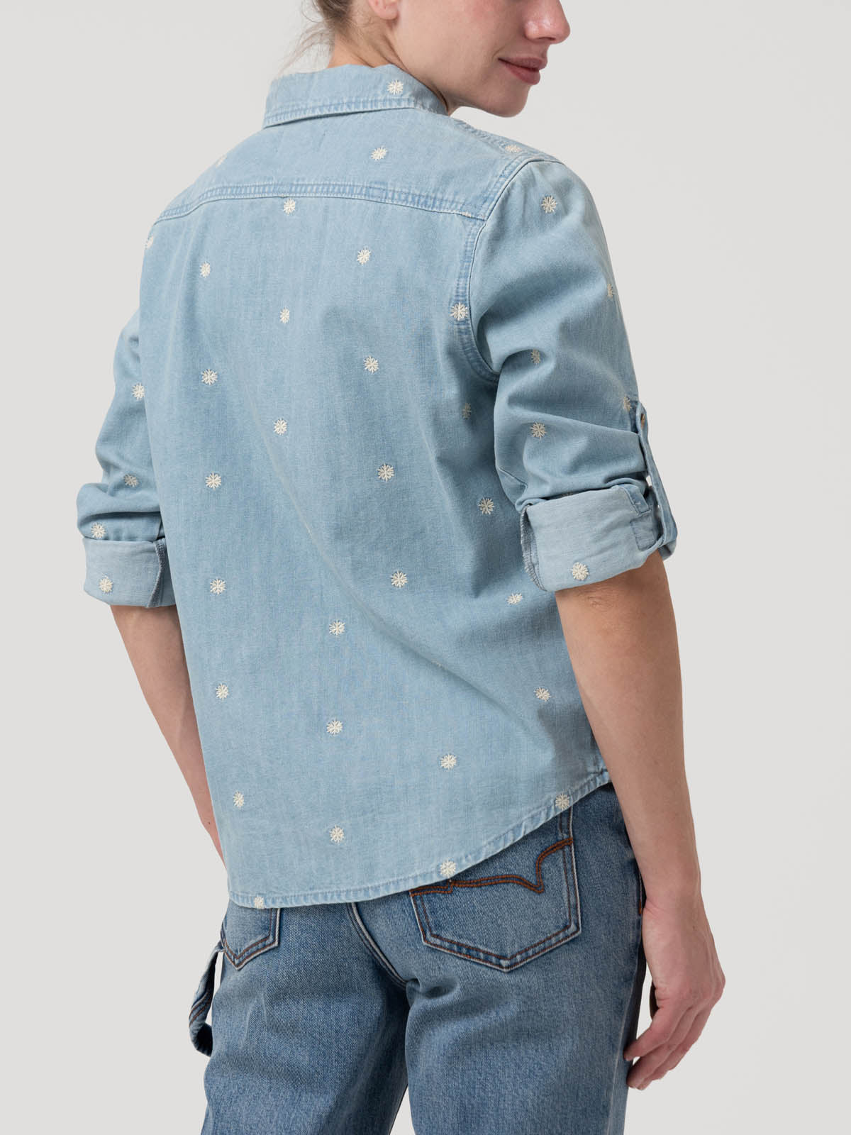 Camisa M/L M Snowflex Azul Light Denim Mujer 5