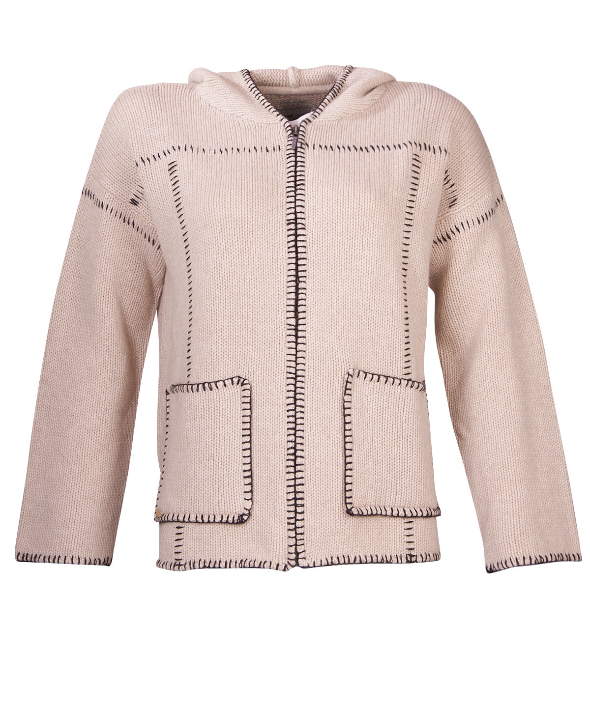Saco Hoodie M Cashmere Sandshell Black Mujer 1