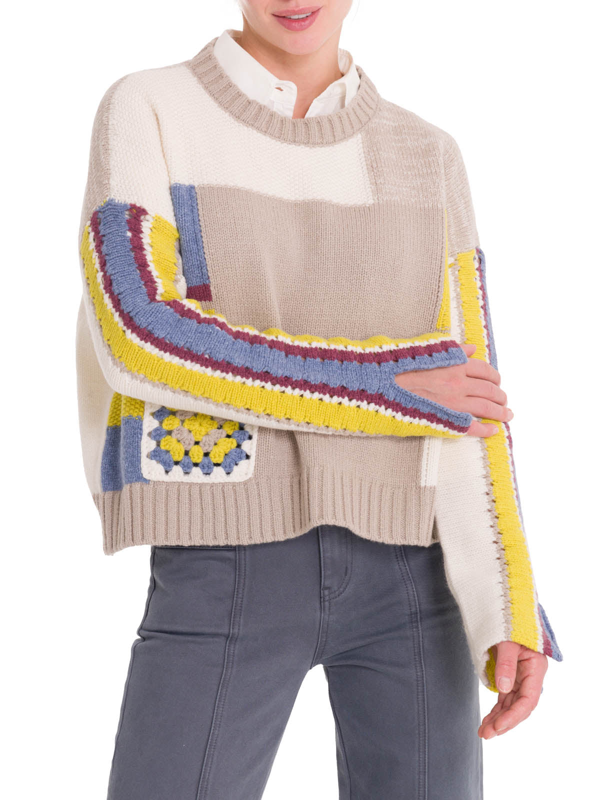 Saco C/R M Pissis Patchwork Multicolor Nomad Mujer 4