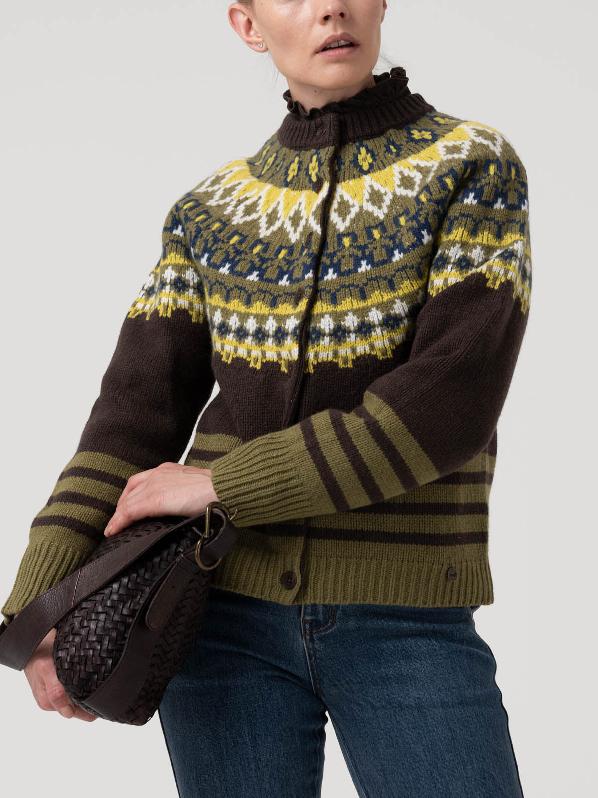 Cardigan M Etian Seal Brown Mujer 4