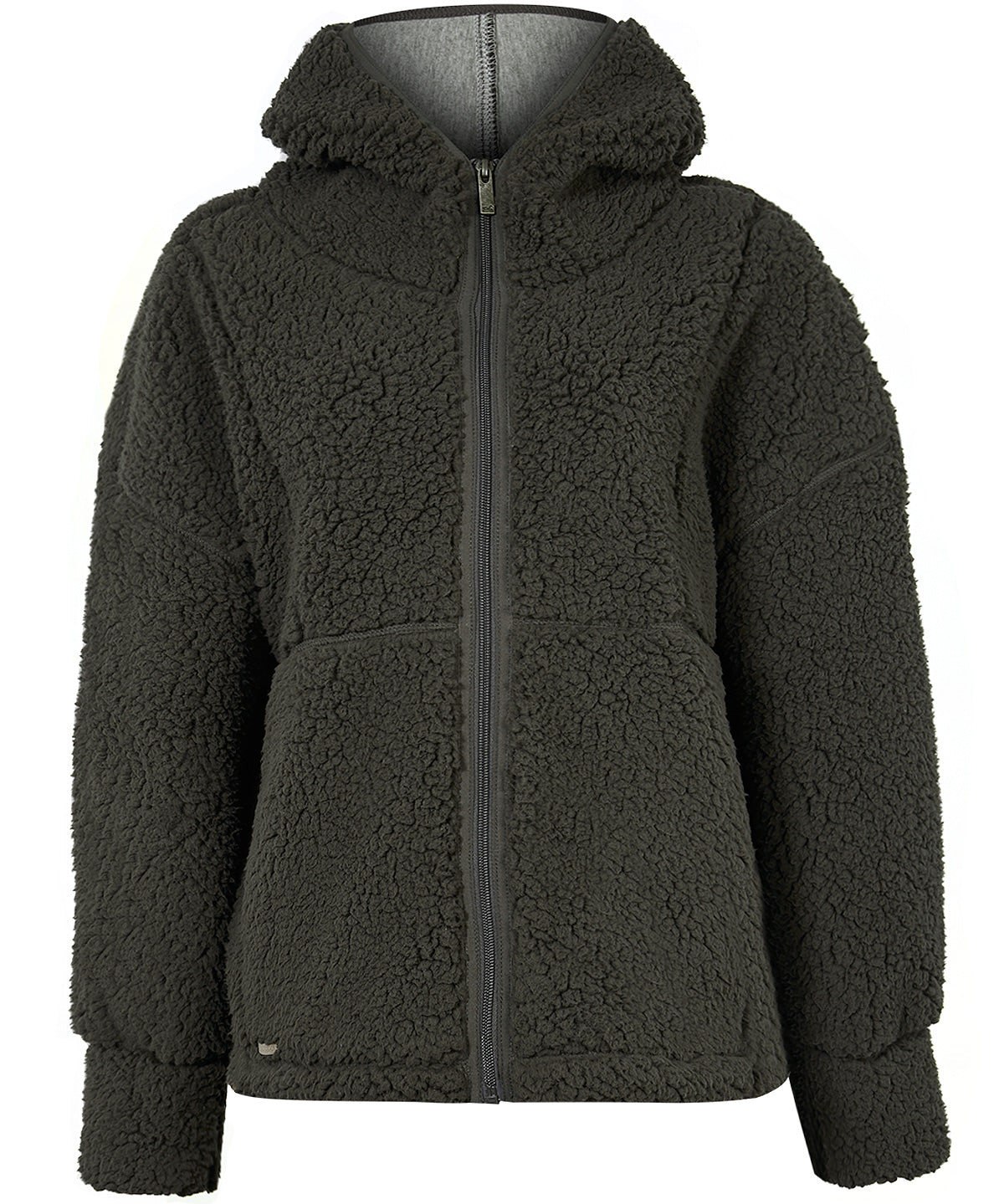 Saco Fleece con Capucha M Pipa Nutria Mujer 1