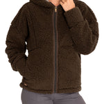 Saco Fleece con Capucha M Pipa Nutria Mujer 4